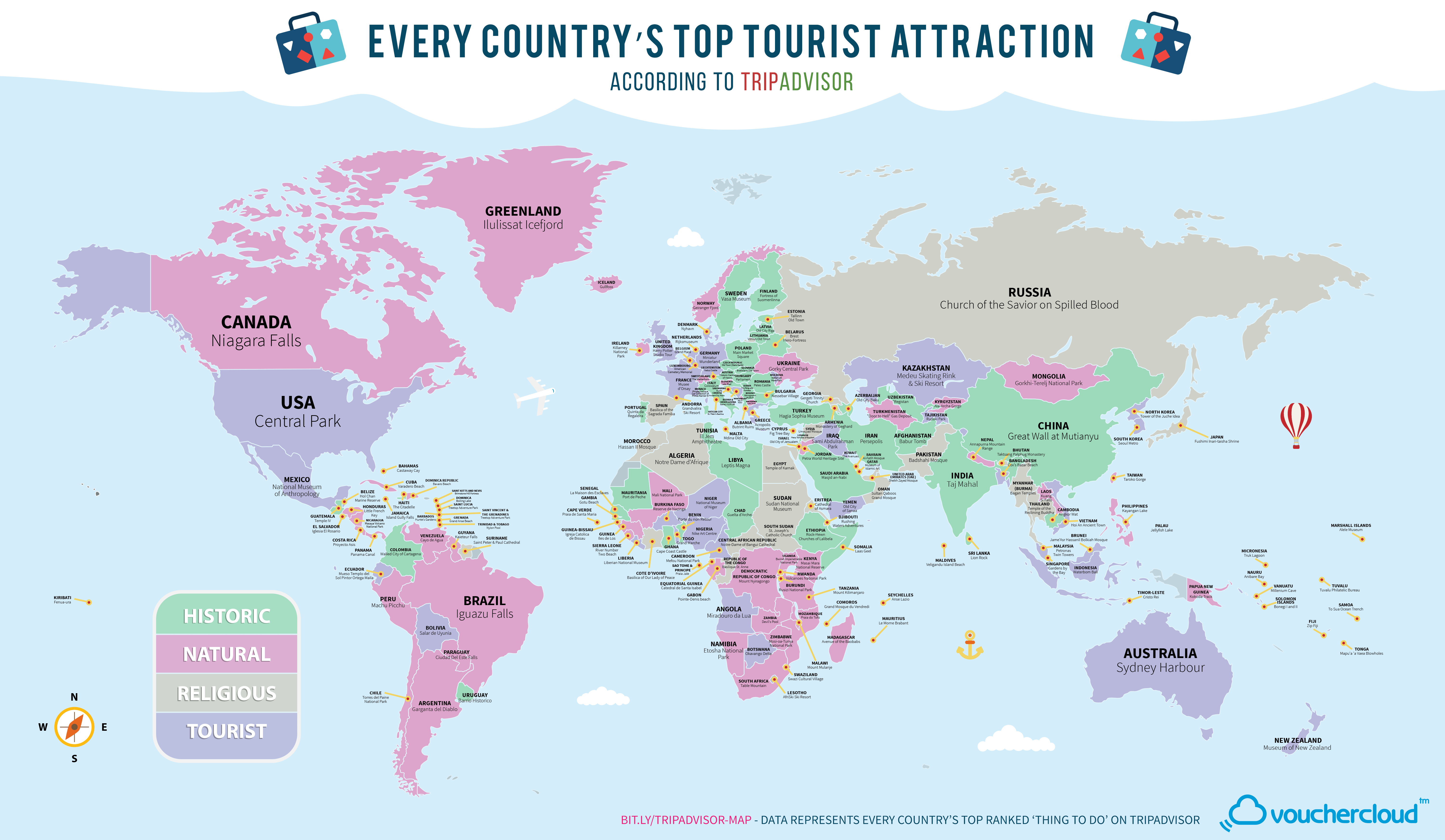 You are currently viewing L’attraction la plus populaire de chaque pays sur une seule carte pratique