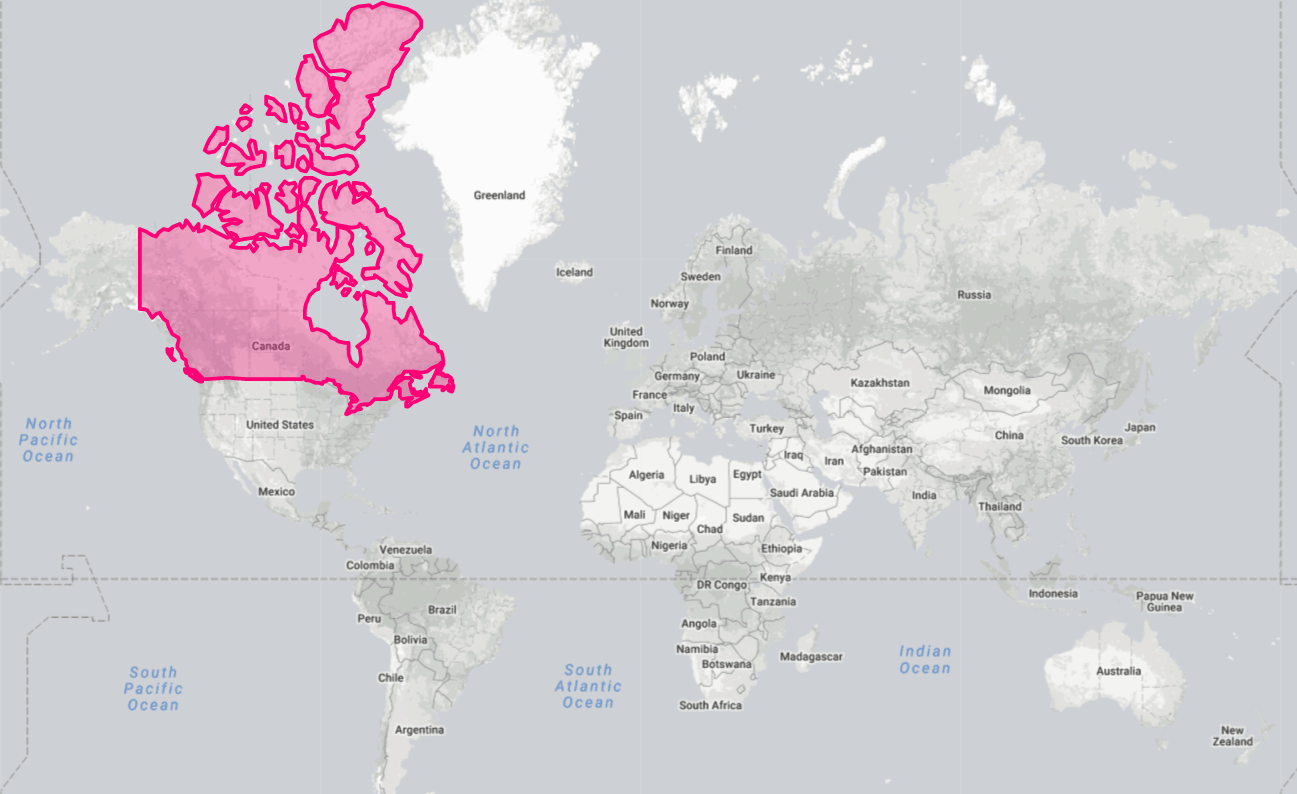 Canada carte du monde » Voyage - Carte - Plan