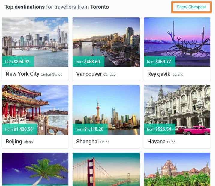 cheap flights by date not destination