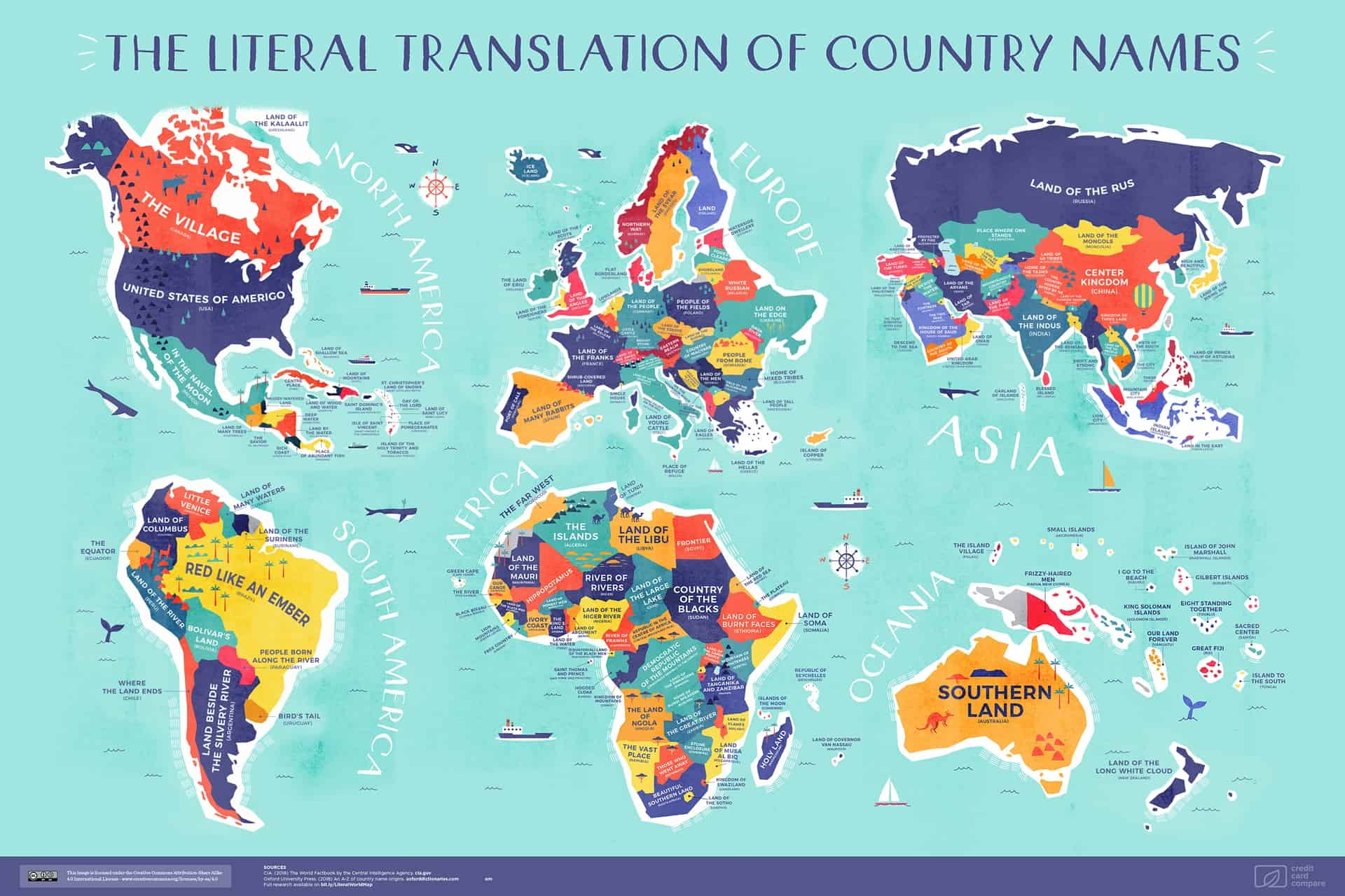 You are currently viewing Une carte avec la signification littérale du nom de chaque pays