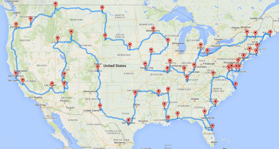 travel across the us without a car