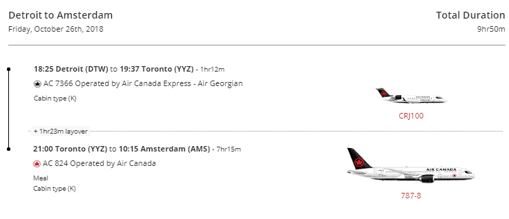 EXACT SAME FLIGHT It s Cheaper to Fly Detroit Toronto Amsterdam