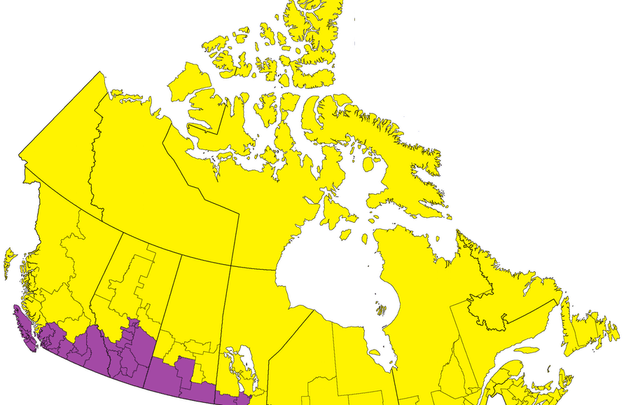 You are currently viewing Carte incroyable du Canada en 4 parties de populations égales