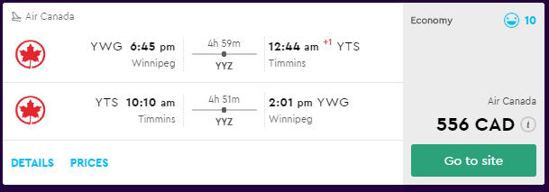 cheap flights winnipeg