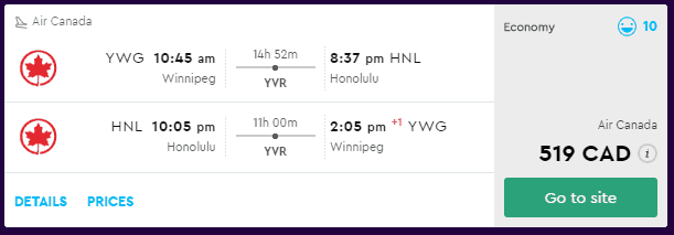 cheap flights winnipeg