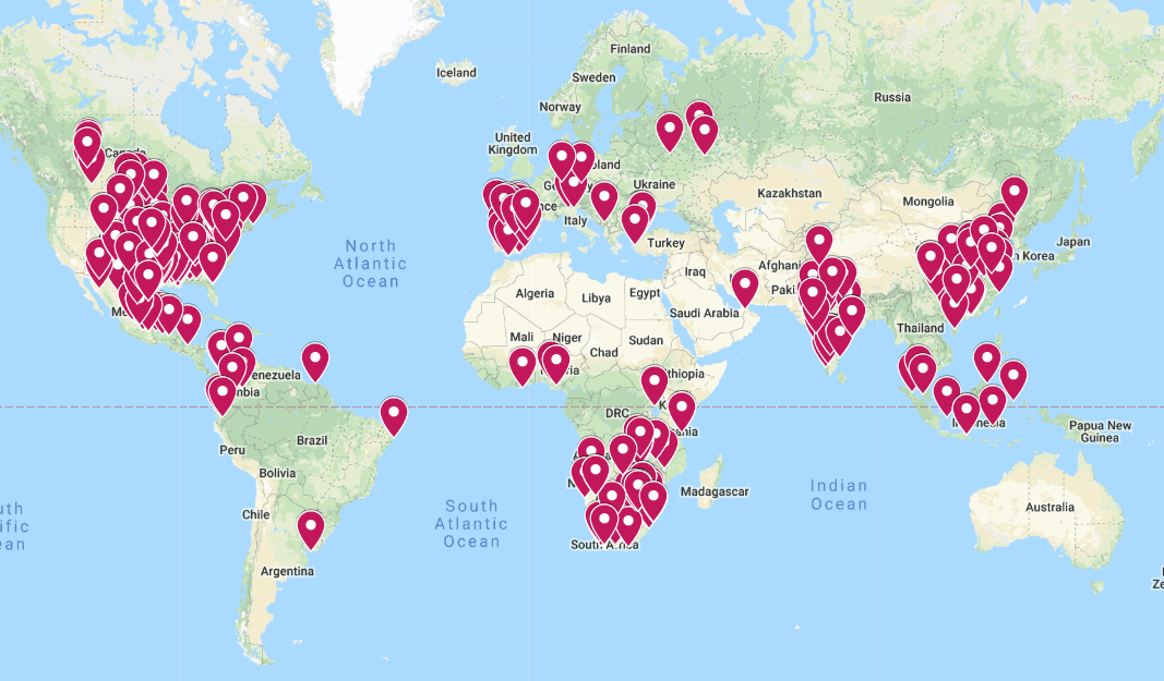 World Map Of Marriott Hotels - Map of world