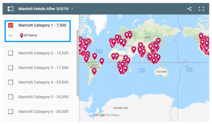 Carte De Tous Les Hotels Marriott Triable Par Categorie Flytrippers