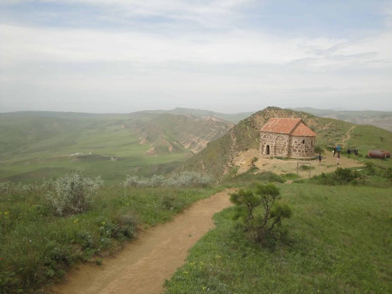 Vue sur la steppe et l'Azerbeijan Vue sur la steppe et l'Azerbeijan