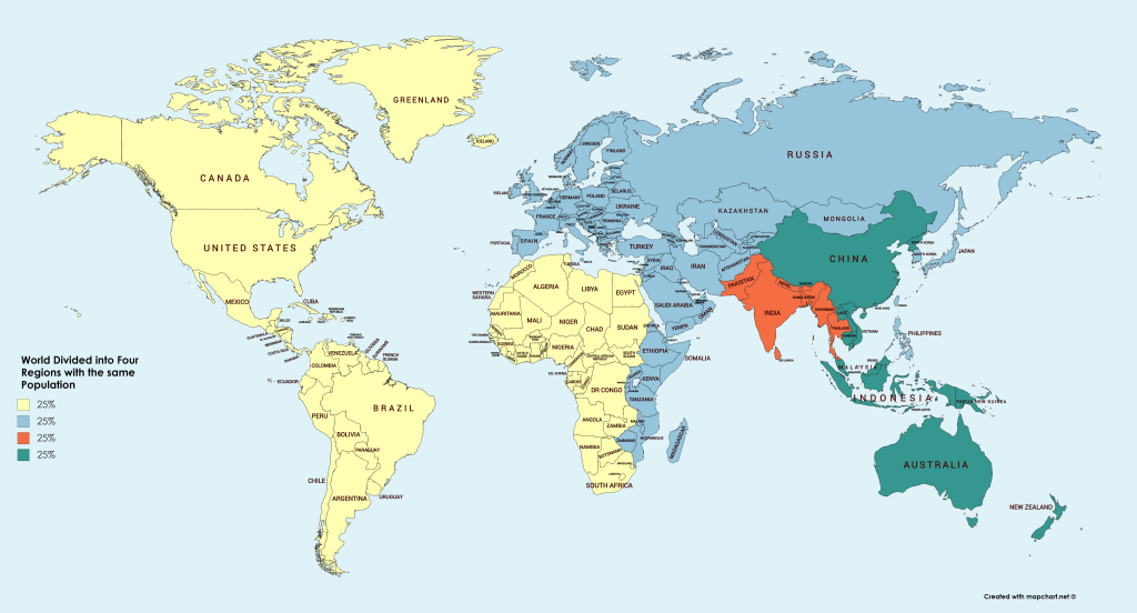 World 4 Sections Population