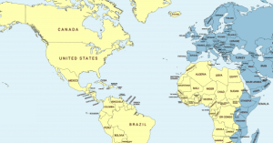 Read more about the article Une carte qui montre le monde divisé en 4 sections qui ont le même nombre d’habitants
