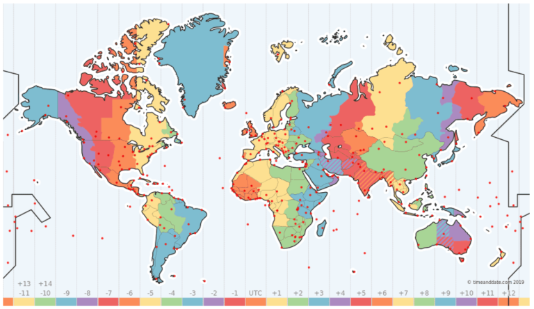 time zone map world