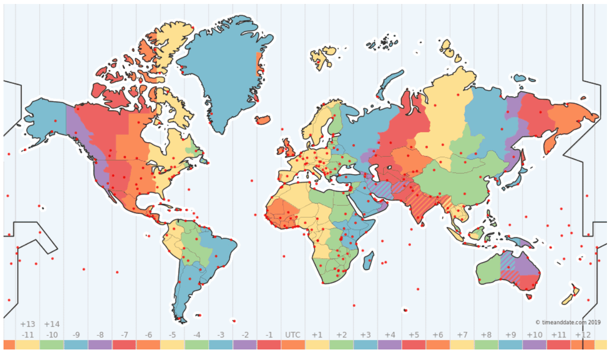 time zone map gmt