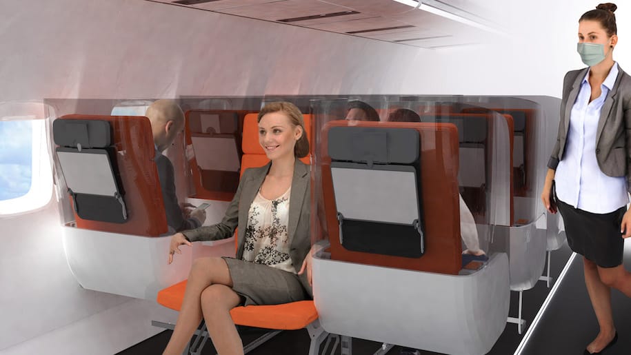 You are currently viewing Un nouveau concept de siège d’avion conçu pour l’ère post-coronavirus