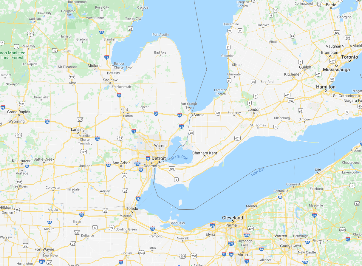 map detroit michigan canadian border        <h3 class=