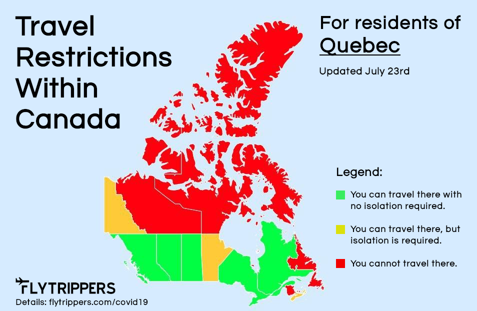 Map Of Coronavirus Travel Restrictions For Canadian ...