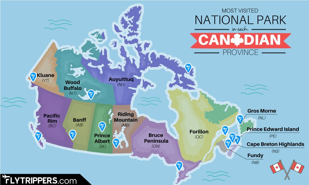 The Most Visited National Park In Each Canadian Province On One Cool ...
