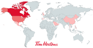 Read more about the article Map With The Number Of Tim Hortons By Country