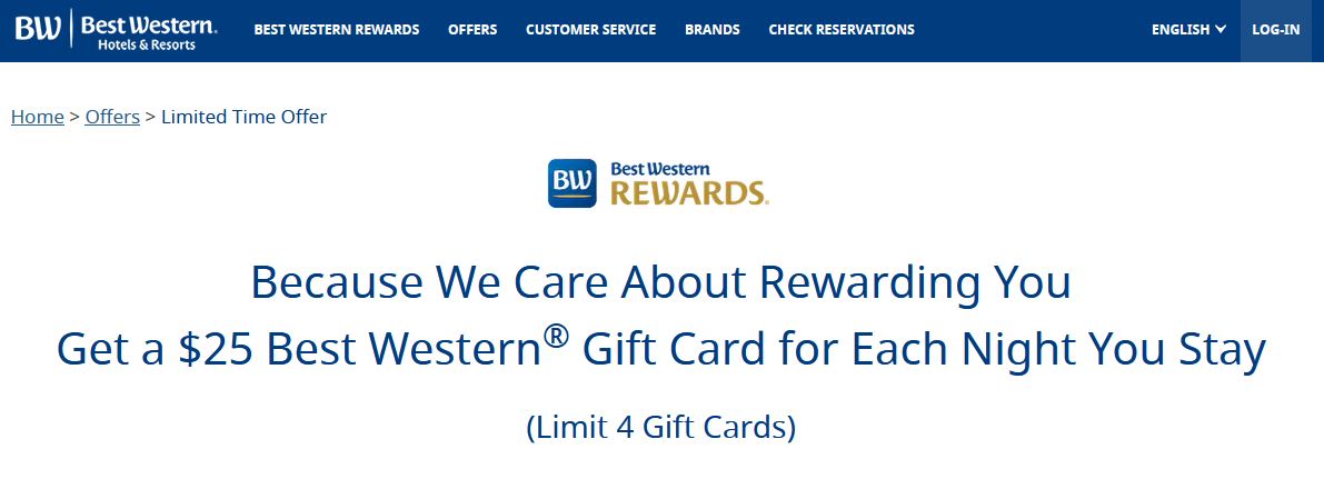 best western gift certificate