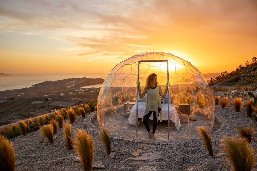 Santorini Sky Dome sunset