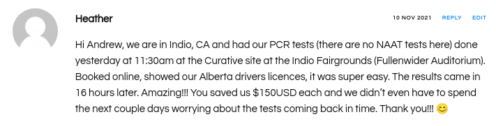 Free PCR test