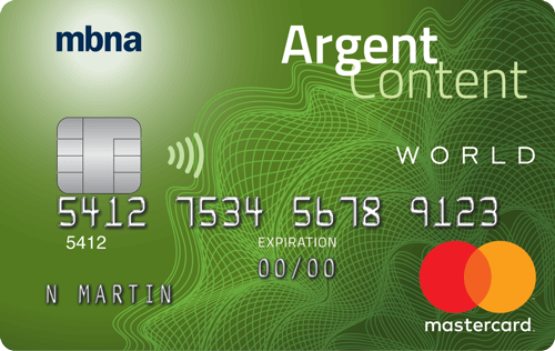 Carte MastercardMD World Argent Content MBNA
