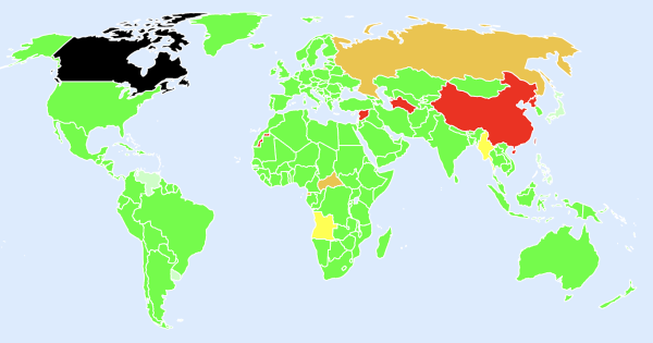 Here Are The Entry Rules For The 211 Countries/territories Canadians ...