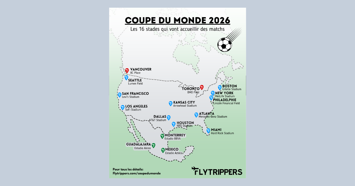 You are currently viewing La Coupe du monde 2026 au Canada, aux États-Unis et au Mexique: les 16 stades
