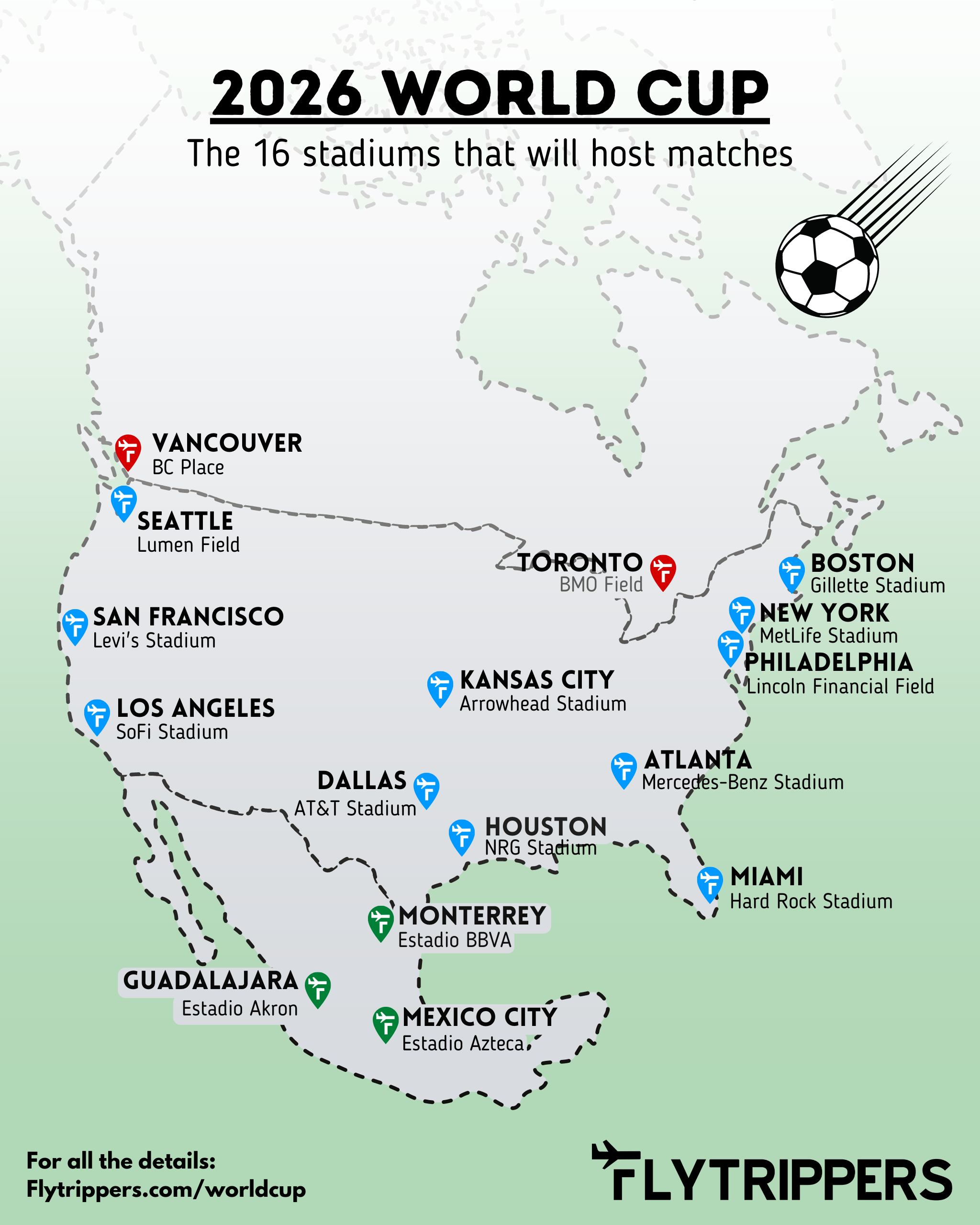 Explore the Full List of Football Stadiums for the 2026 FIFA World Cup in  United States, Mexico and Canada