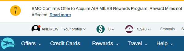 bmo air miles acquisition