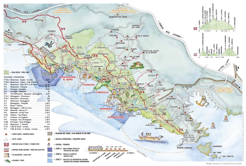 Carte-des-sentiers-de-randonnée-des Cinque-Terre