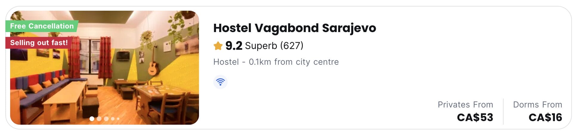 cheapest-countries-2024-sarajevo-hostel