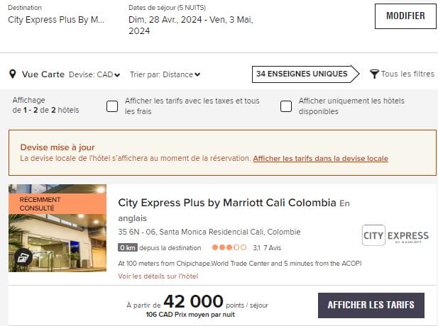 hotel city express plus marriott cali colombie