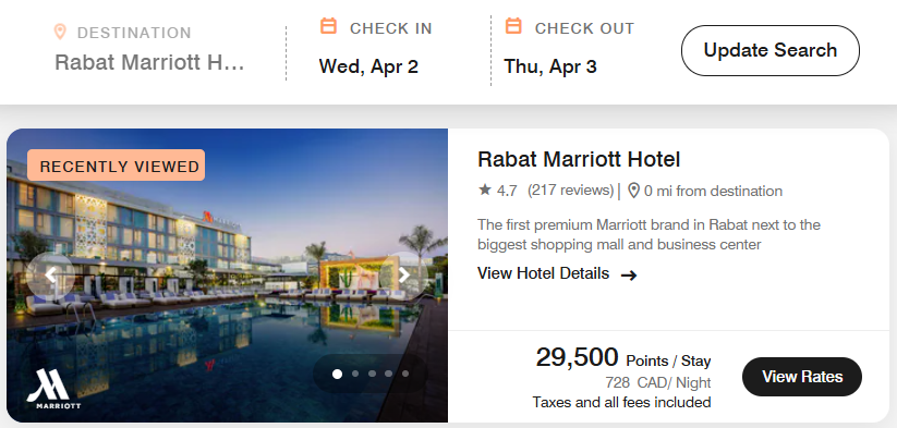 Rabat Marriott Hotel sur le site Marriott