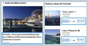 Read more about the article Nouvelle fonctionnalité: Vois facilement le prix en points simples pour n’importe quel vol (incluant tous nos deals existants)