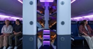 An airline will actually offer bunk beds on a plane